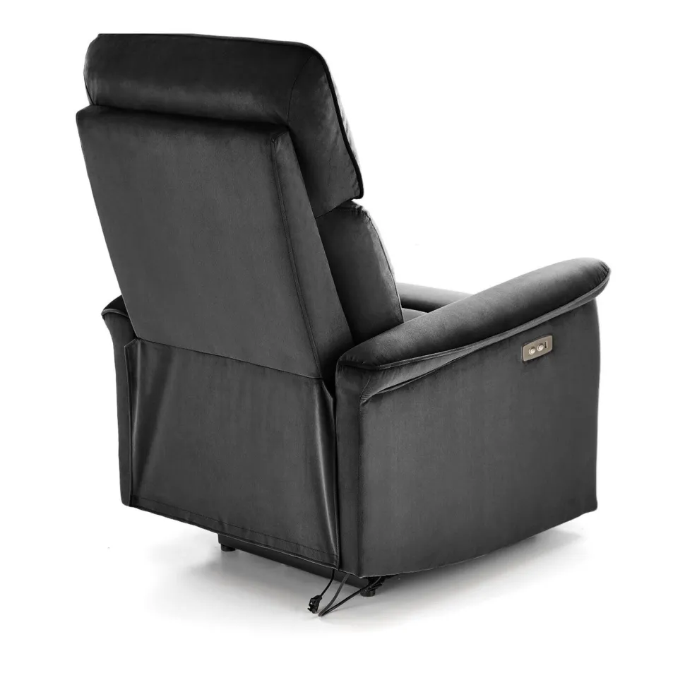 Fotel rozkładany Karlin Velvet czarny