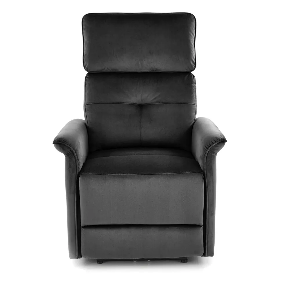 Fotel rozkładany Karlin Velvet czarny