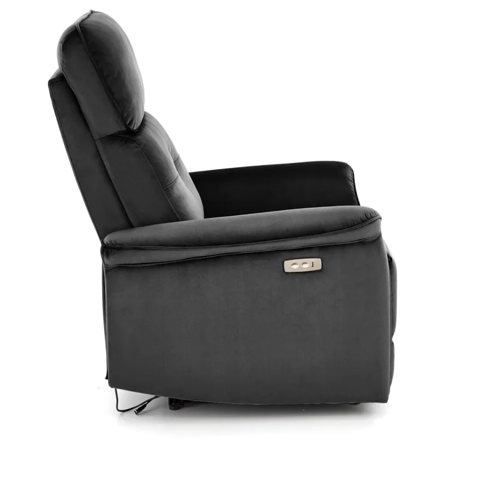 Fotel rozkładany Karlin Velvet czarny