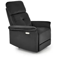 Fotel rozkładany Karlin Velvet czarny