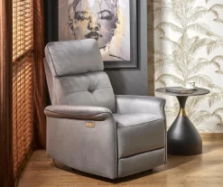 Fotel rozkładany recliner Karlin welwet szary