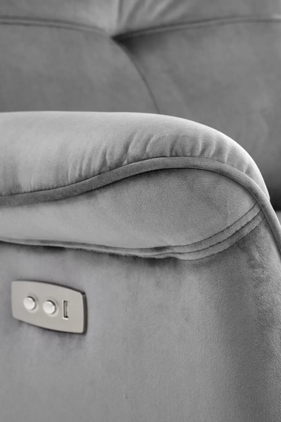 Fotel rozkładany recliner Karlin welwet szary