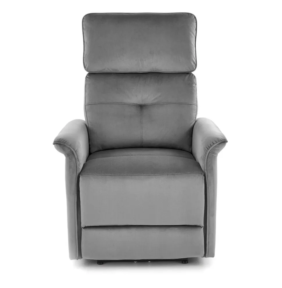 Fotel rozkładany recliner Karlin welwet szary