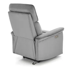 Fotel rozkładany recliner Karlin welwet szary