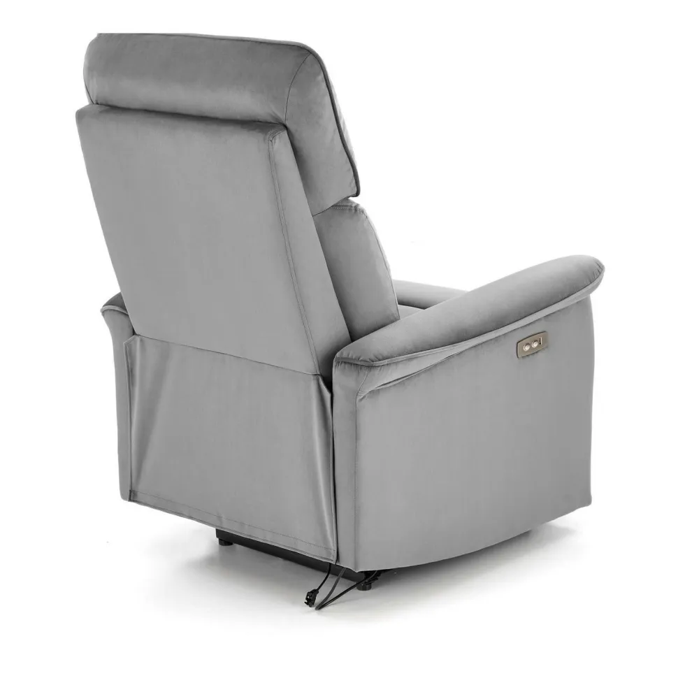 Fotel rozkładany recliner Karlin welwet szary