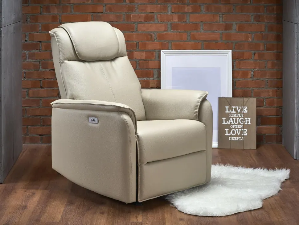 Fotel rozkładany recliner Paradise beż