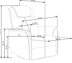 Fotel rozkładany recliner Paradise beż