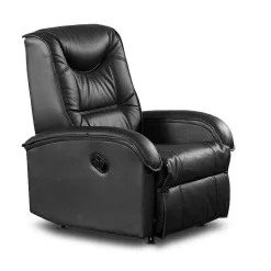 Fotel rozkładany recliner Dyran czarny ekoskóra