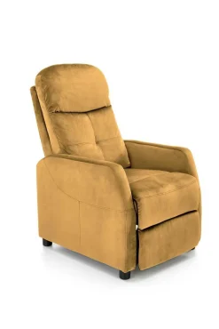Fotel rozkładany recliner Dativo welwet żółty