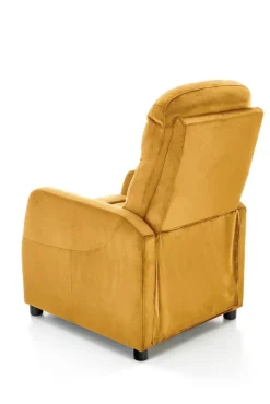 Fotel rozkładany recliner Dativo welwet żółty