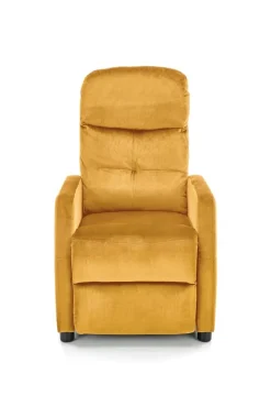 Fotel rozkładany recliner Dativo welwet żółty