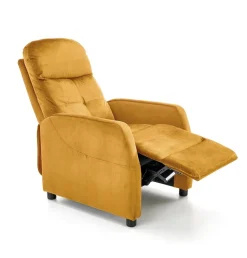 Fotel rozkładany recliner Dativo welwet żółty