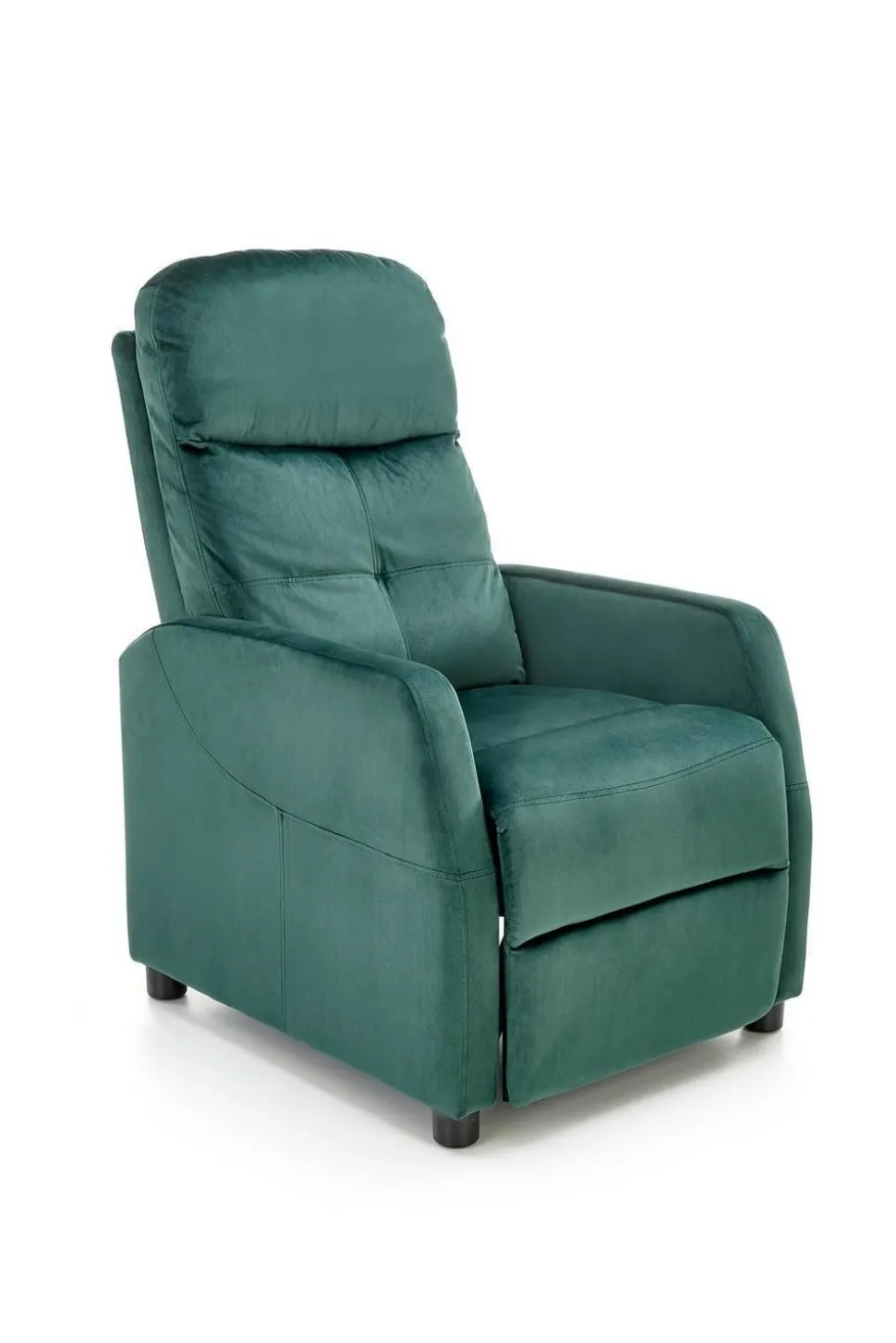 Fotel rozkładany recliner Dativo welwet zielony