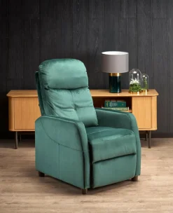 Fotel rozkładany recliner Dativo welwet zielony