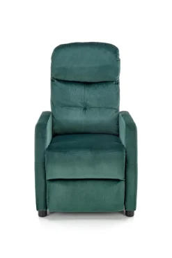 Fotel rozkładany recliner Dativo welwet zielony