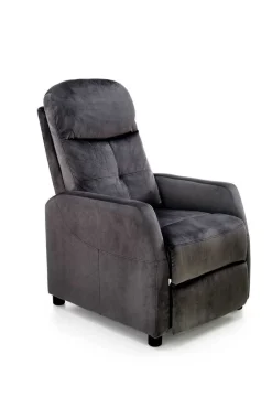 Fotel rozkładany recliner Dativo welwet czarny
