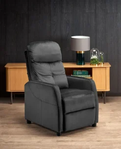 Fotel rozkładany recliner Dativo welwet czarny