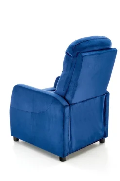 Fotel rozkładany recliner Dativo welwet niebieski
