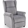 Fotel rozkładany recliner Nagu szary jasny