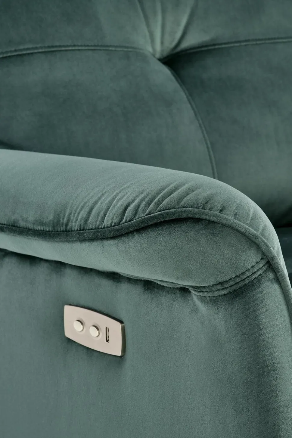 Fotel rozkładany recliner Karlin welwet zielony