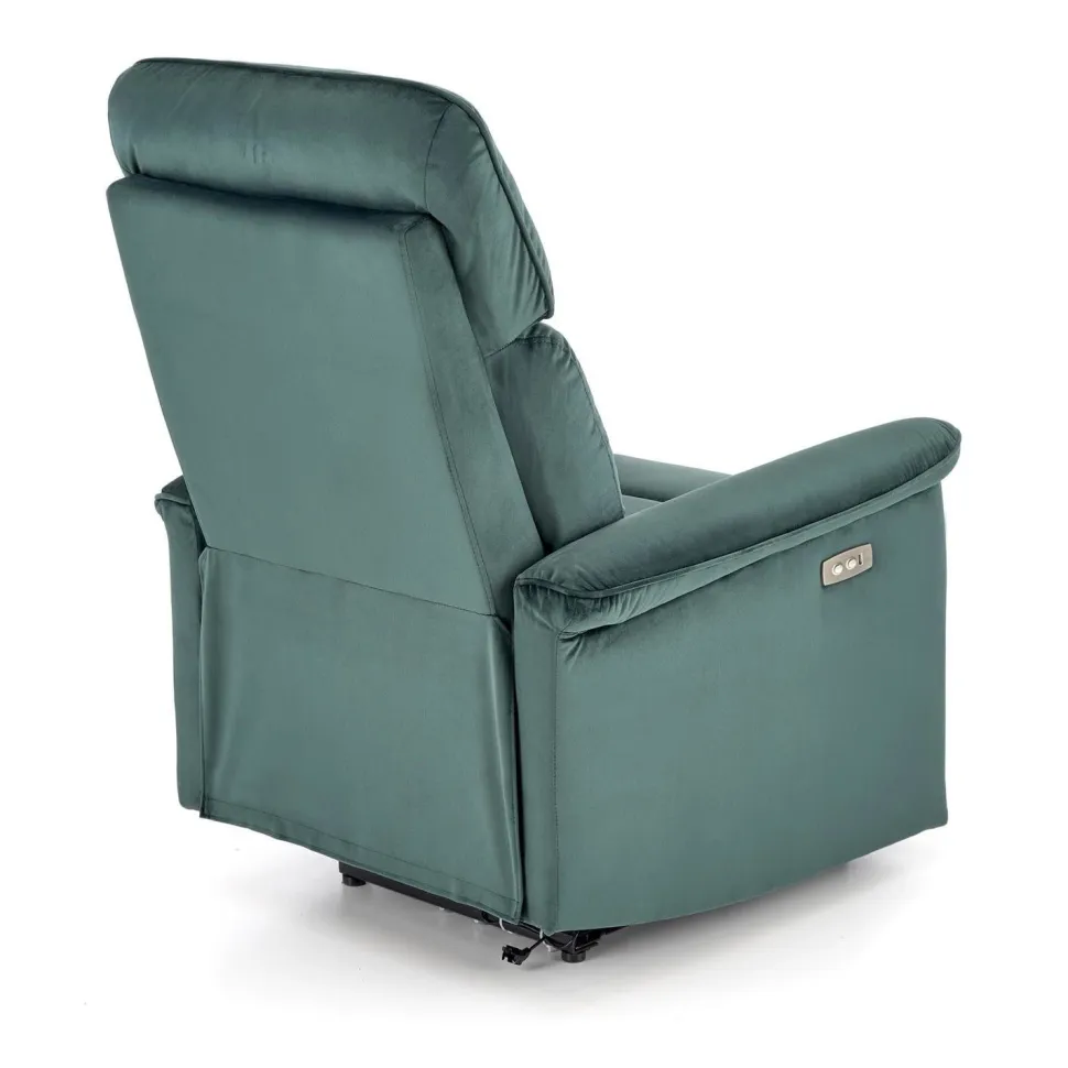 Fotel rozkładany recliner Karlin welwet zielony