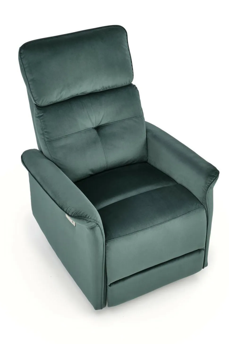 Fotel rozkładany recliner Karlin welwet zielony