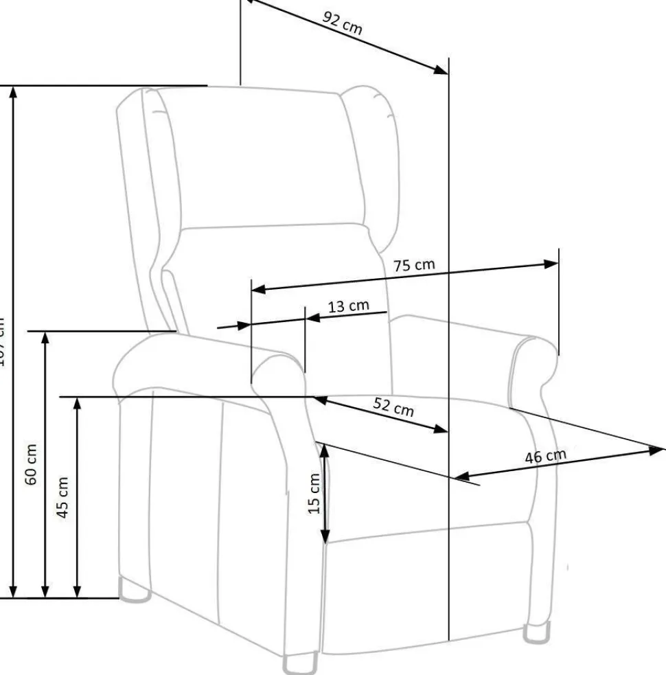 Fotel rozkładany recliner Nagu szary