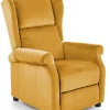 Fotel rozkładany recliner Nagu musztardowy