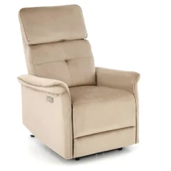 Fotel rozkładany recliner Karlin welwet beżowy