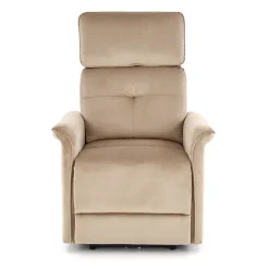 Fotel rozkładany recliner Karlin welwet beżowy