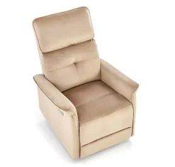 Fotel rozkładany recliner Karlin welwet beżowy