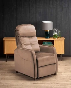 Fotel rozkładany recliner Dativo welwet beżowy