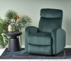Fotel rozkładany recliner Veral welwet zielony