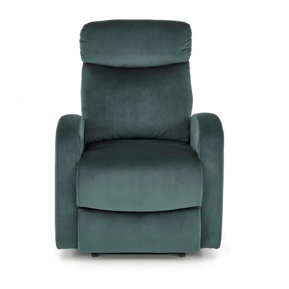 Fotel rozkładany recliner Veral welwet zielony