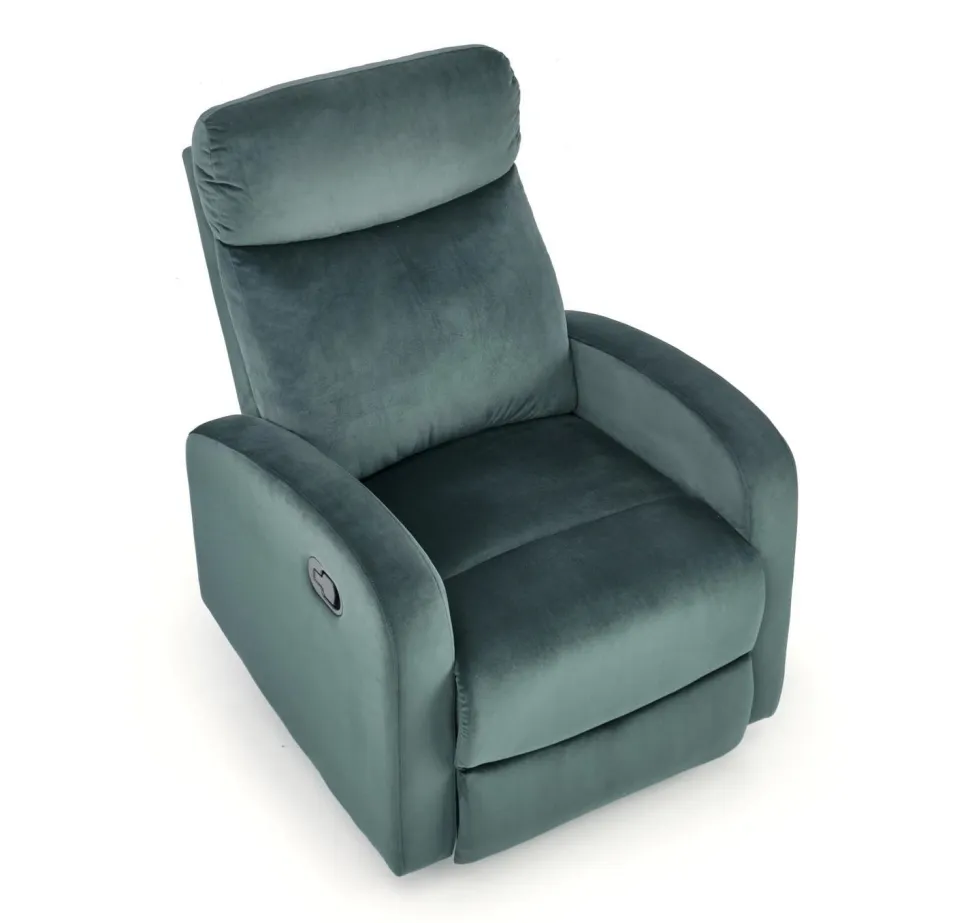 Fotel rozkładany recliner Veral welwet zielony