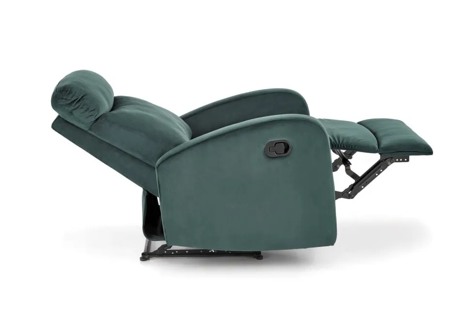 Fotel rozkładany recliner Veral welwet zielony