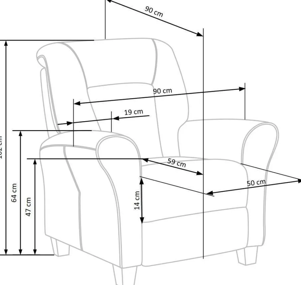 Fotel rozkładany recliner Darb niebieski