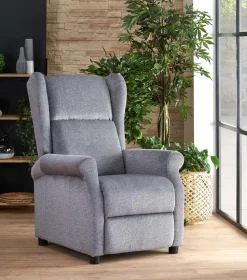 Fotel rozkładany recliner Nagu masujący szary