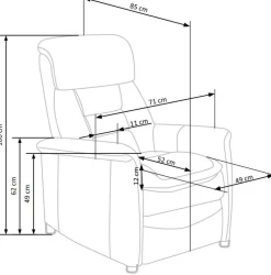 Fotel rozkładany recliner Dumont szary