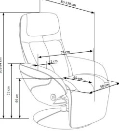Fotel rozkładany recliner Gotebord szary