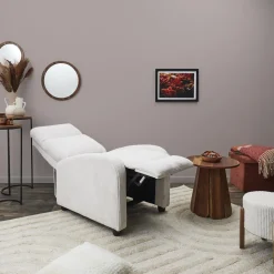 Fotel rozkładany Recliner Dream biały     sztruks