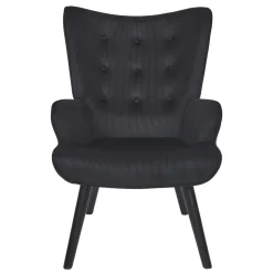 Fotel uszak Gulia czarny sztruks