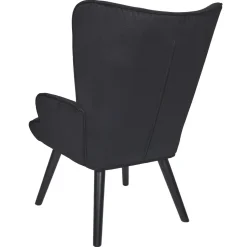 Fotel uszak Gulia czarny sztruks
