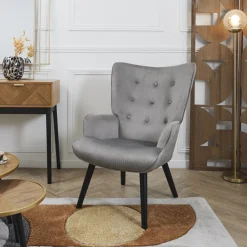 Fotel uszak Gulia szary sztruks