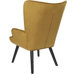 Fotel uszak Gulia żółty sztruks