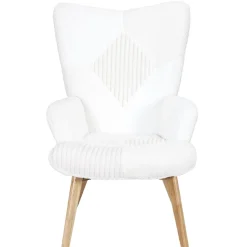 Fotel uszak Helsinki biały patchwork