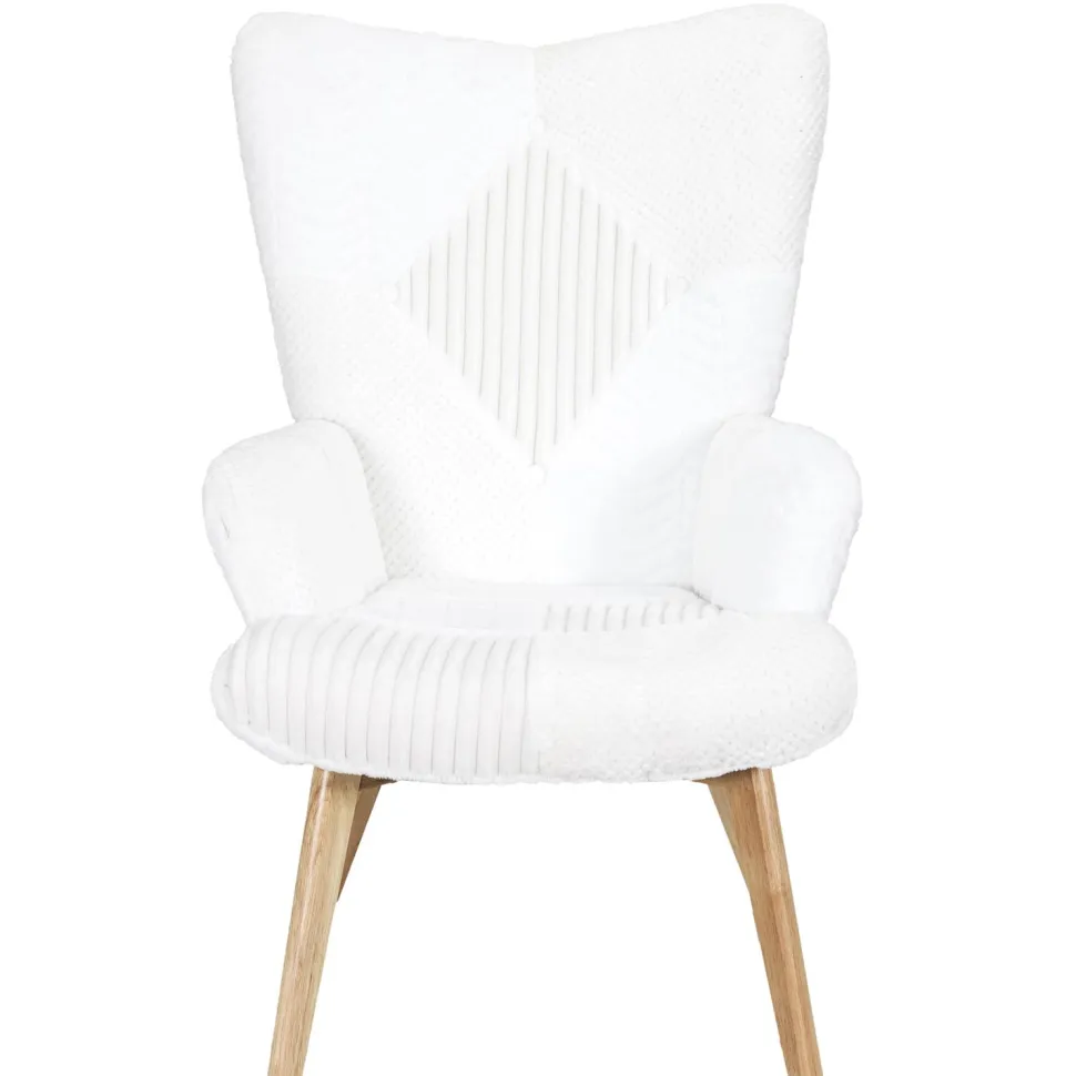 Fotel uszak Helsinki biały patchwork