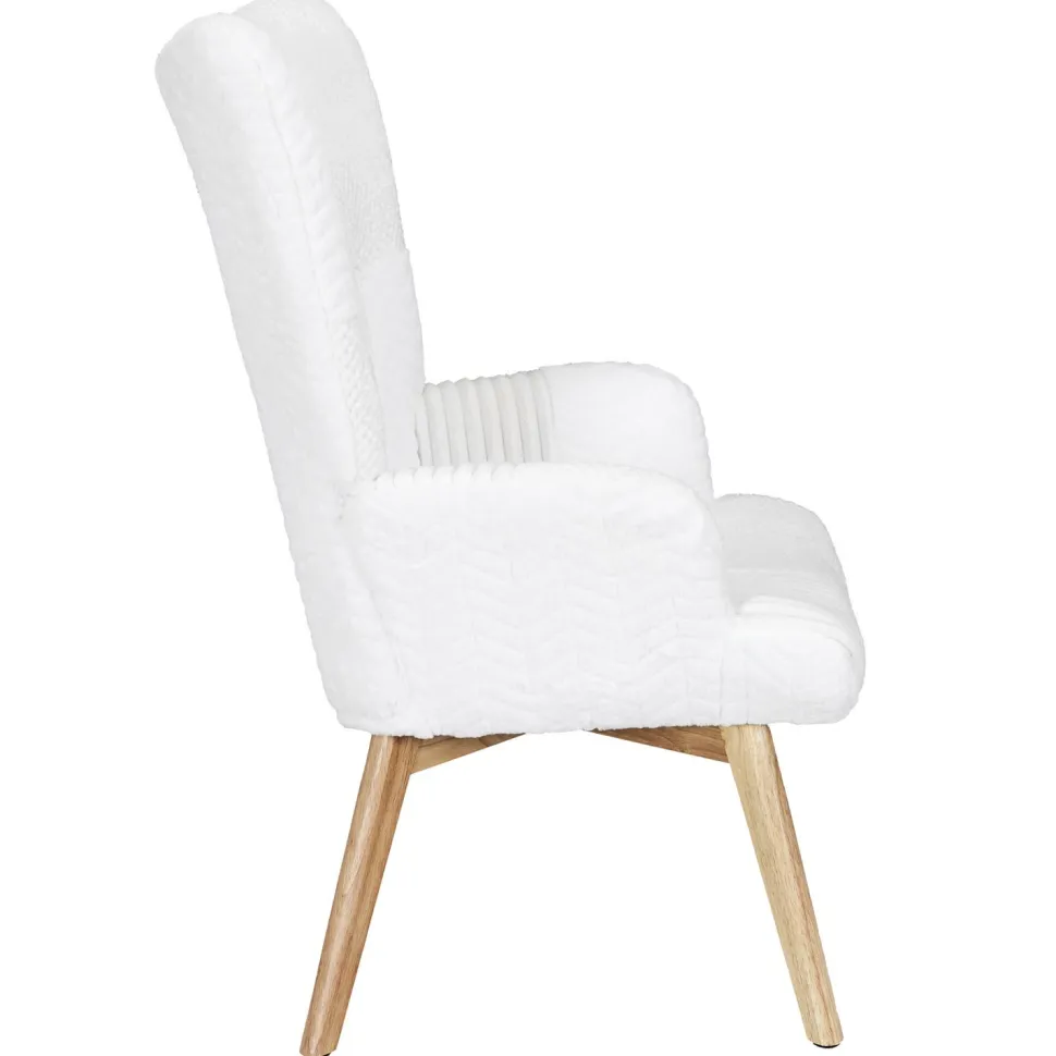 Fotel uszak Helsinki biały patchwork