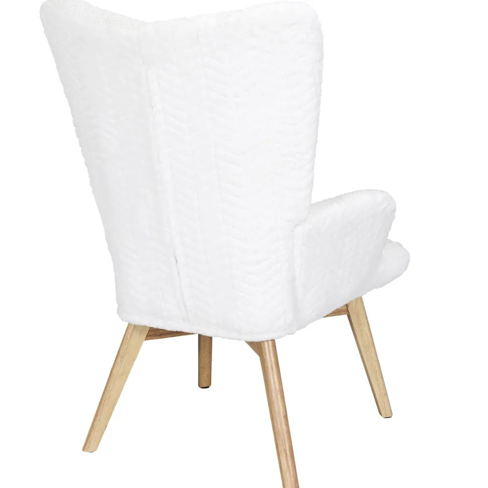 Fotel uszak Helsinki biały patchwork