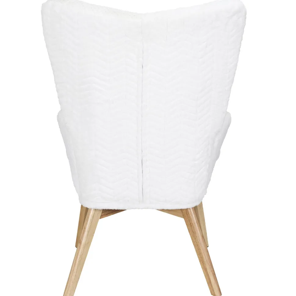 Fotel uszak Helsinki biały patchwork